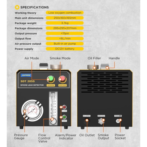 Ανιχνευτής καπνού AUTOOL SDT205S